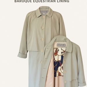Braefair Trench Coat Baroque Equestrian Lining Light Sage Raincoat 80s RainCoat
